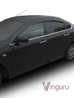 Дефлекторы окон Vinguru Nissan Almera 2012- сед накладные скотч к-т 4 шт., материал литьевой поликарбонат AFV55912