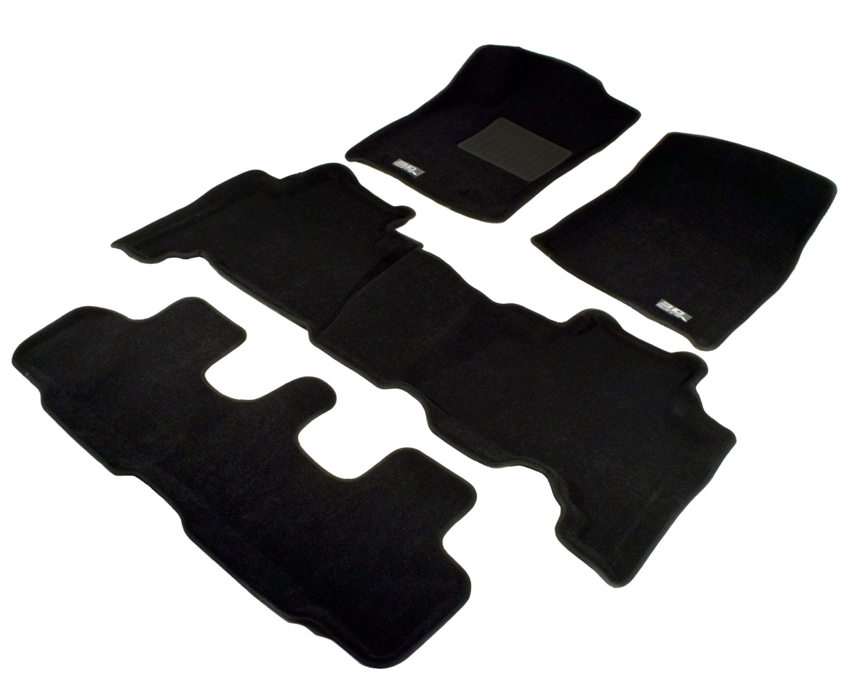 Коврики салона текстильные 3D Lux для Toyota Land Cruiser 150 Prado 2012-> (3 ряда сид.) LINER 3D Lux с бортиком черные