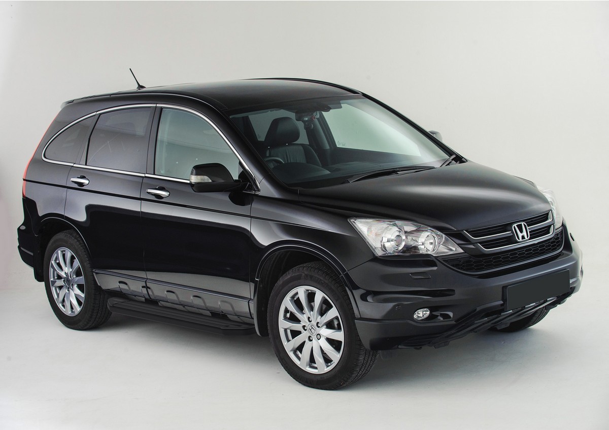 Пороги алюминиевые "Premium-Black" Rival для Honda CR-V 2007-2010-2012, 173 см, 2 шт., A173ALB.2101.1