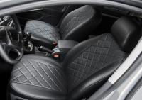 Авточехлы Rival "Ромб" (спинка цельная) для сидений Volkswagen Polo седан 2009-, эко-кожа, SC.5803.2