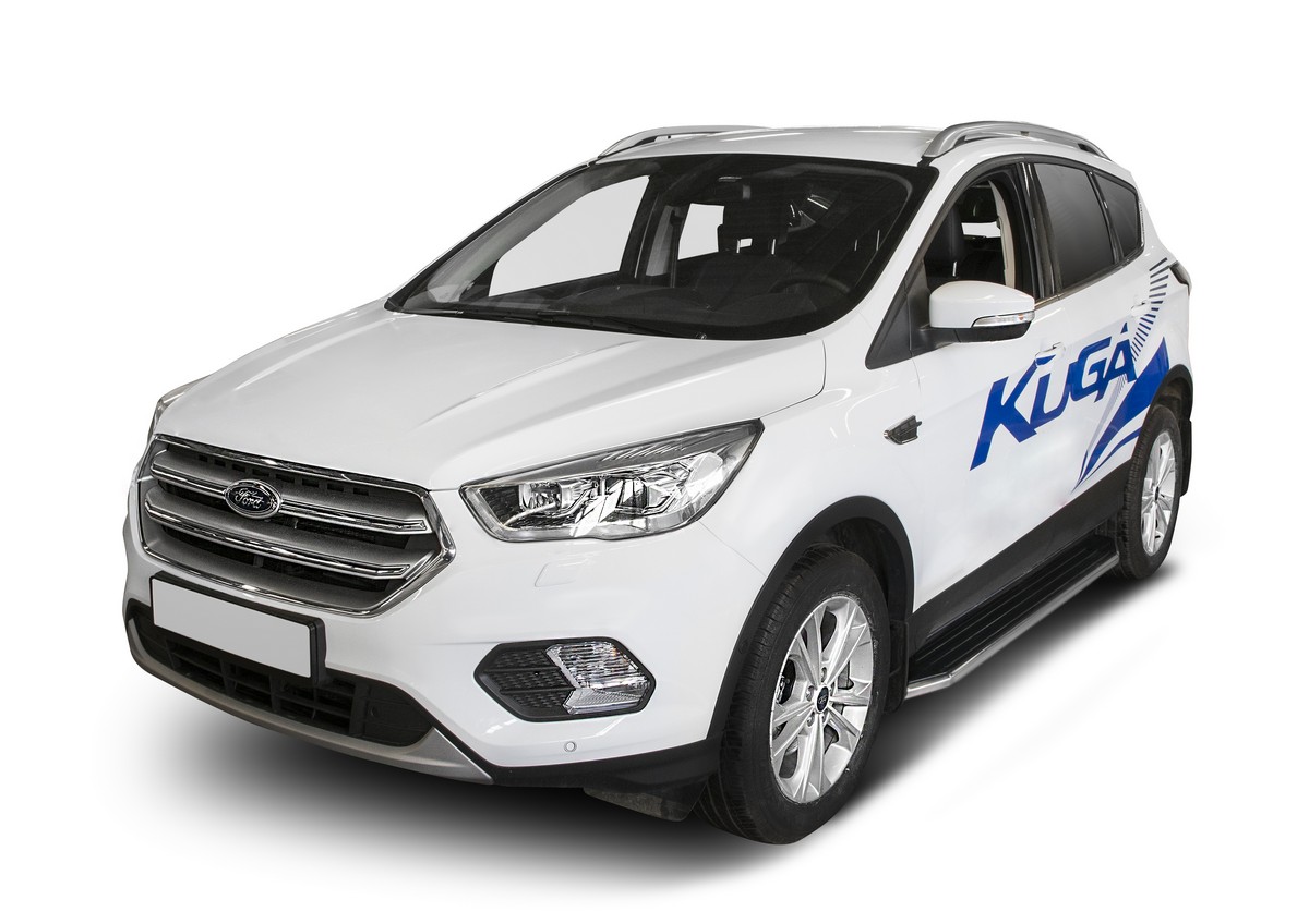 Пороги алюминиевые "Premium" Rival для Ford Kuga 2013-2016-, 180 см, 2 шт., A180ALP.1804.2