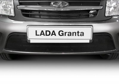 Защитная решетка радиатора Rival для Lada Granta седан 2015-2018, лифтбек 2014-2018, алюминий, RR.6002.1